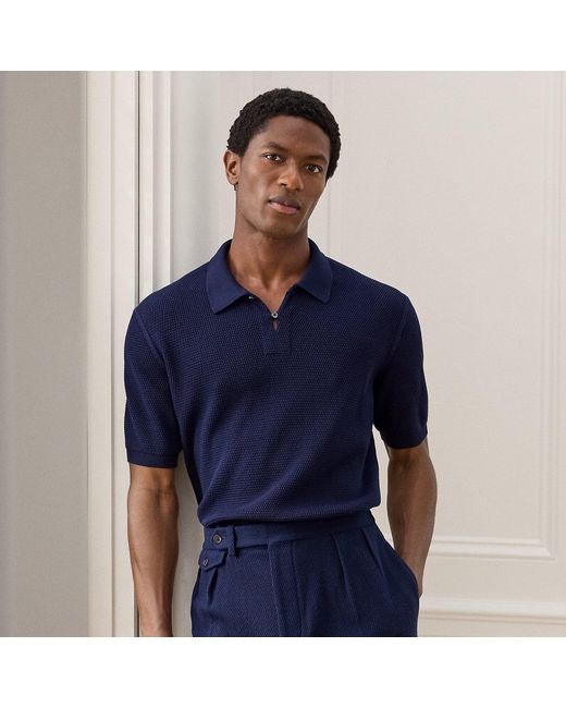 Ralph Lauren Blue Ralph Lauren Textured Cotton Polo Sweater for men