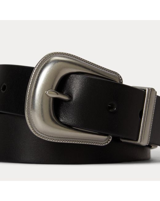 Polo Ralph Lauren Black Leather Western Belt for men