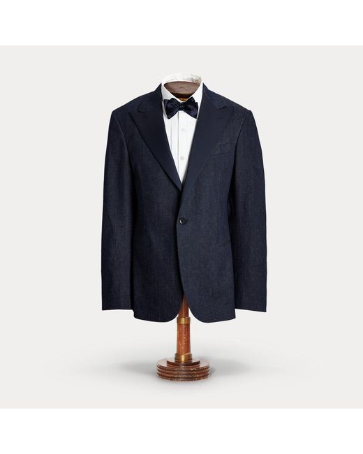RRL Blue Denim Tuxedo Jacket for men