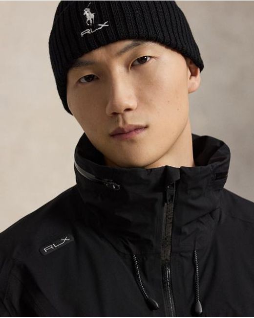 Ralph Lauren Black Hooded Rain Jacket for men