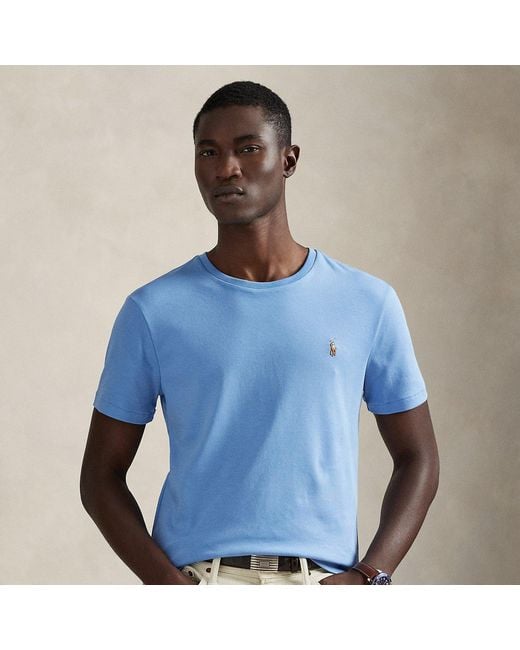 Polo Ralph Lauren Blue Custom Slim Fit Soft Cotton T-Shirt for men