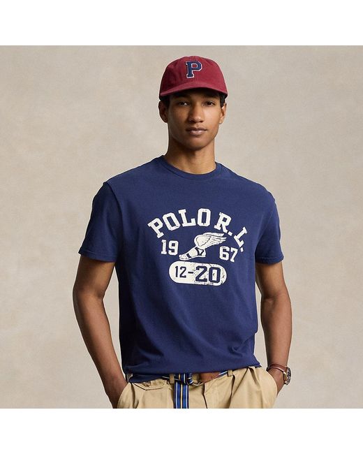 Polo Ralph Lauren Classic Fit Jersey Graphic T shirt in Blue for Men Lyst