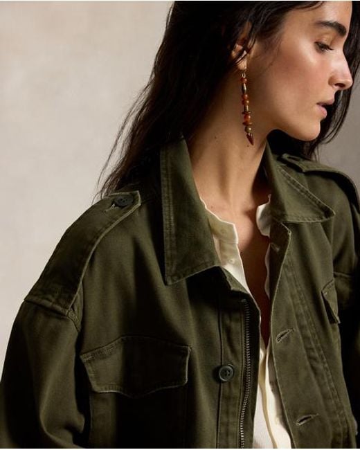 Polo Ralph Lauren Green Cropped Field Jacket