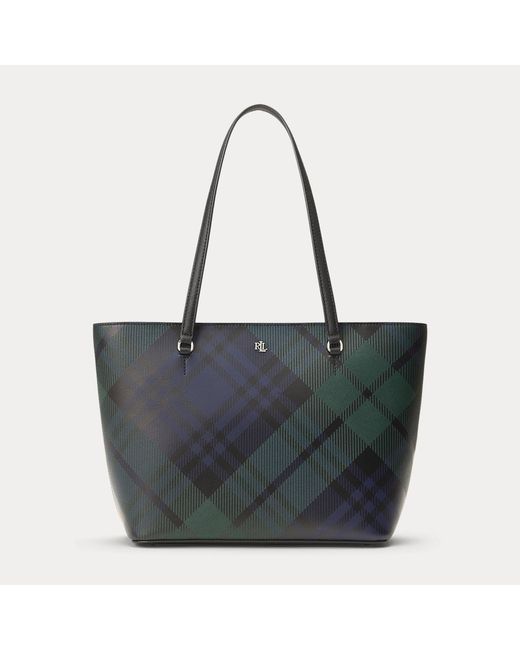 Ralph Lauren Black Watch Plaid Medium Karly Tote Bag