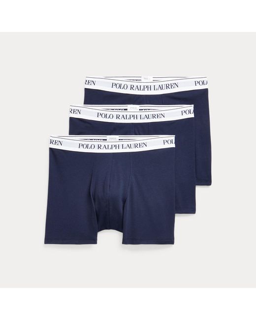 Polo Ralph Lauren Blue Stretch Cotton Boxer Brief 3-Pack for men