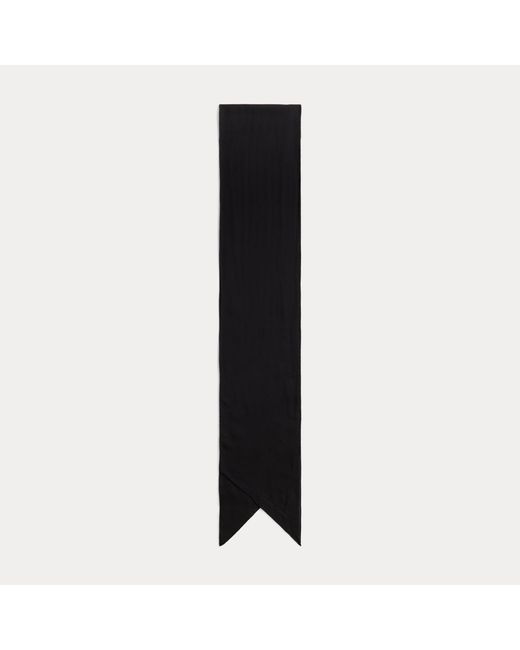 Ralph Lauren Black Satin Long & Narrow Scarf