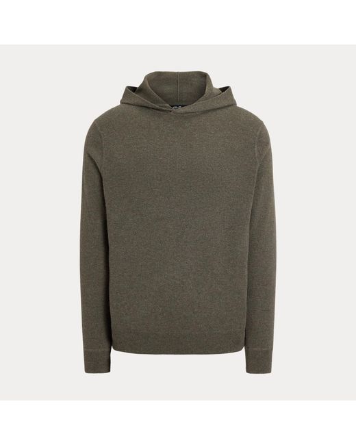 Ralph Lauren Green Washable Cashmere Hooded Jumper for men