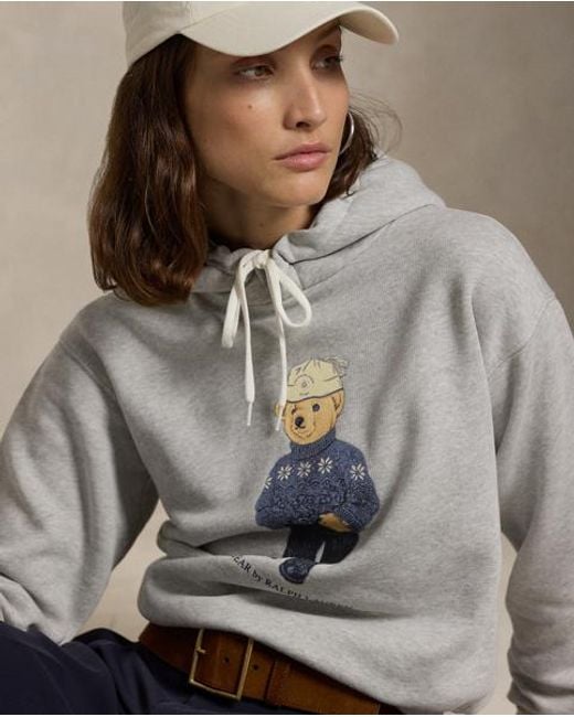 Sudadera De Felpa Con Polo Bear Polo Ralph Lauren de color Gray