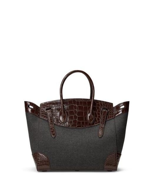 Ralph Lauren Black Flanelltasche Soft Ricky 33 Mit Besatz