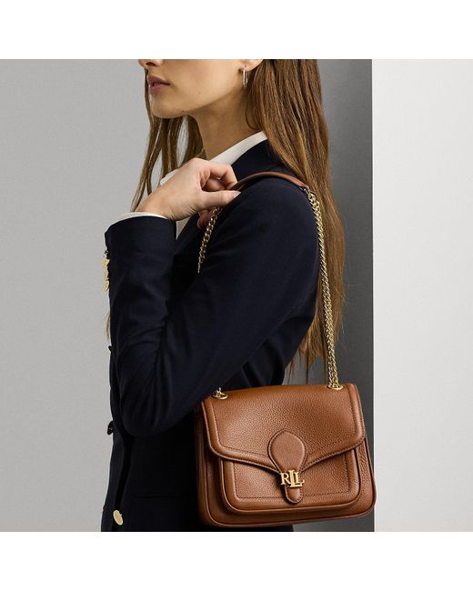 Ralph Lauren Blue Pebbled Small Bradley Convertible Bag