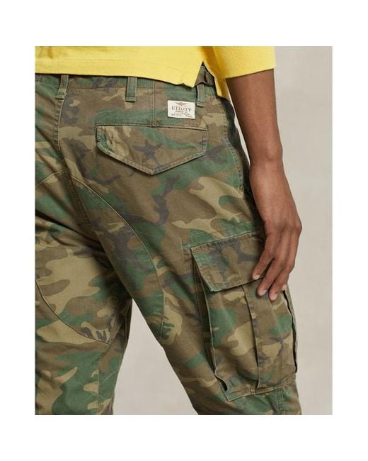 Polo Ralph Lauren Green Slim Fit Camo Canvas Cargo Trouser for men