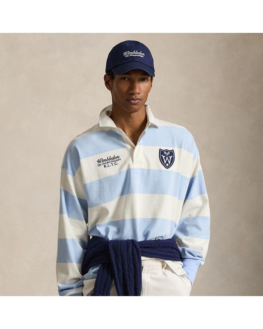 Polo Ralph Lauren Blue Wimbledon Vintage Fit Rugby Shirt for men