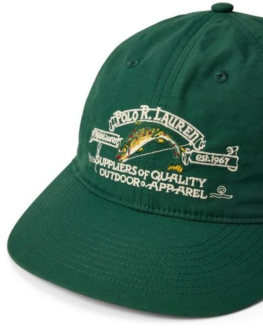 Polo Ralph Lauren Green Embroidered Faille Ball Cap for men
