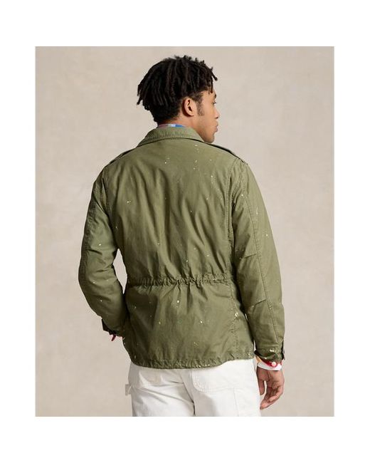 Polo Ralph Lauren Green Paint-splatter Twill Field Jacket for men