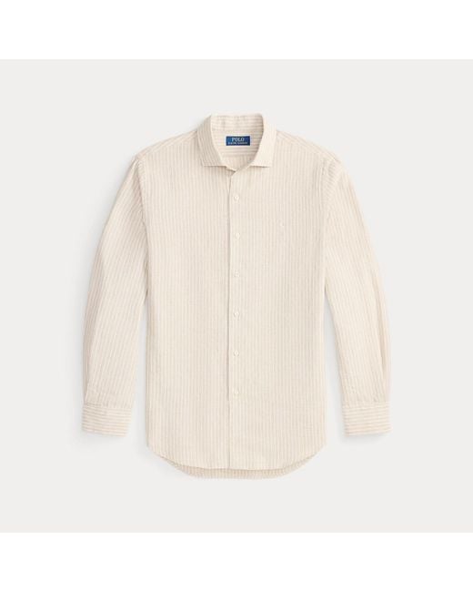 Polo Ralph Lauren Natural Custom Fit Striped Seersucker Shirt for men