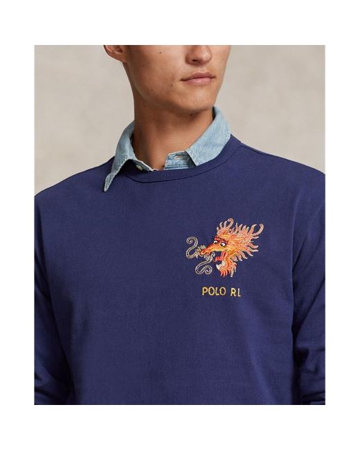 Polo Ralph Lauren Lunar New Year Jersey T-shirt Met Draak in het Blue voor heren