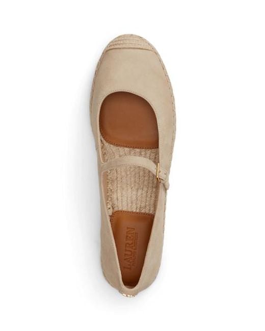 Ralph Lauren Natural Luize Suede Mary Jane Espadrille