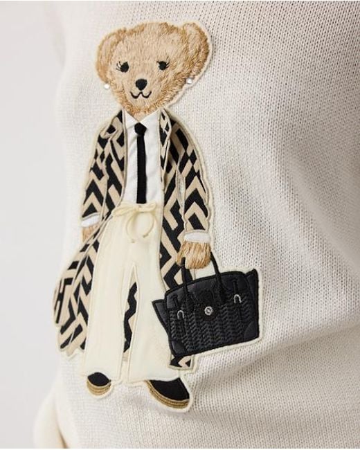 Ralph Lauren Gray Spring Polo Bear Silk Jumper