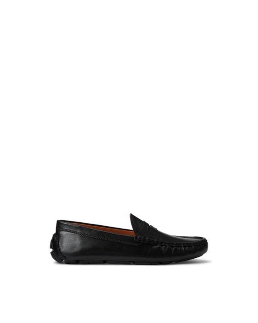 Ralph Lauren Black Anders Leather Driver for men