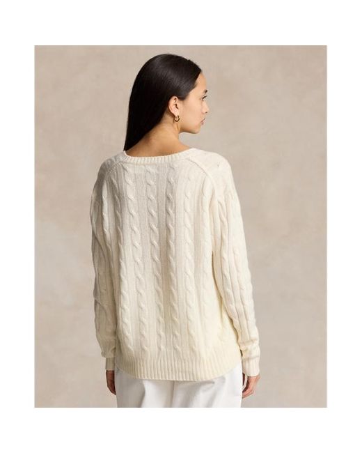 Polo Ralph Lauren Natural Relaxed Fit Cable Cashmere Sweater