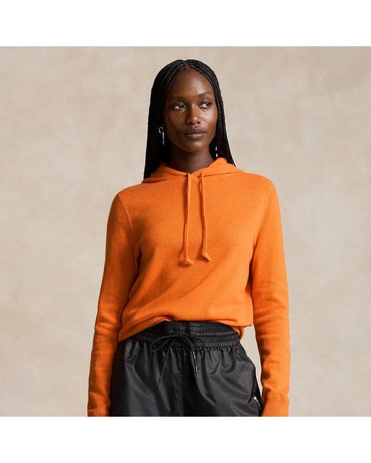 Ralph Lauren Washable Cashmere Hoodie in Orange Lyst UK