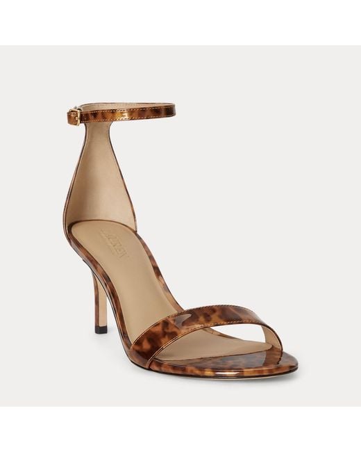 Ralph Lauren Brown Allie Mid-Heel Tortoiseshell Sandal