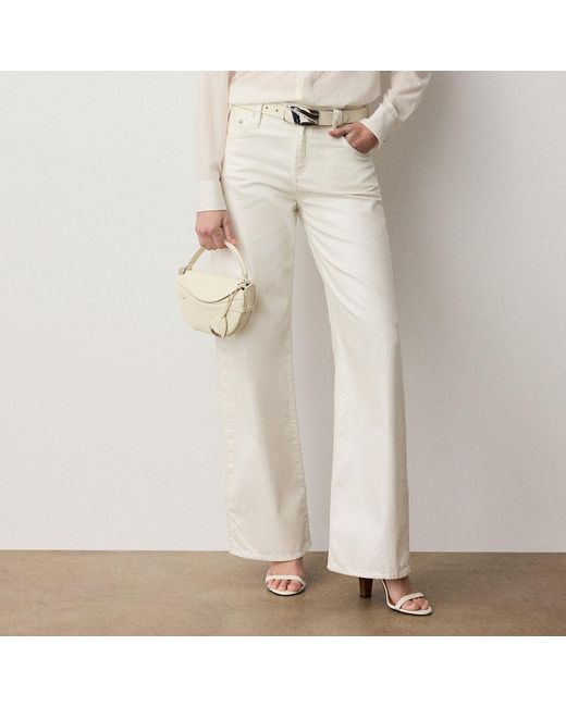 Ralph Lauren White Mercer Relaxed Wide-Leg Jean