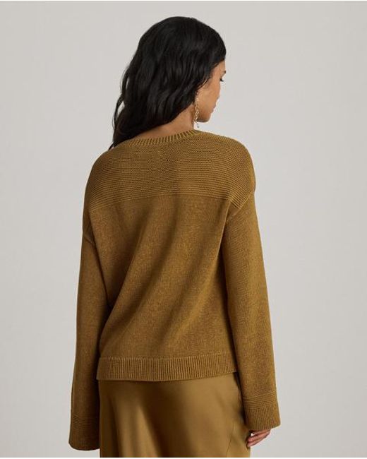 Ralph Lauren Brown Cotton-Blend Crewneck Jumper