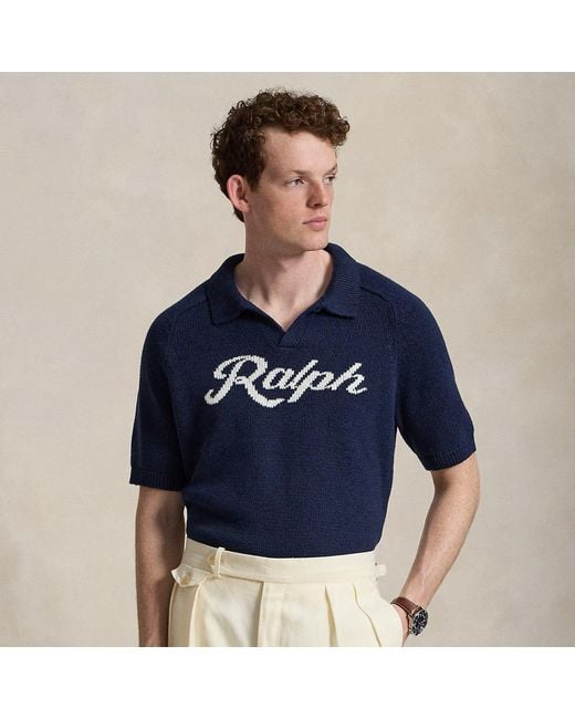 Polo Ralph Lauren Blue The Ralph Lauren Logo Short-Sleeve Jumper for men