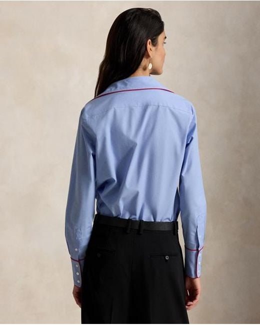Polo Ralph Lauren Blue Stretch Slim Fit Cotton Shirt