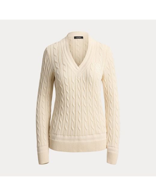 Ralph Lauren Natural Cable-Knit Cricket Jumper