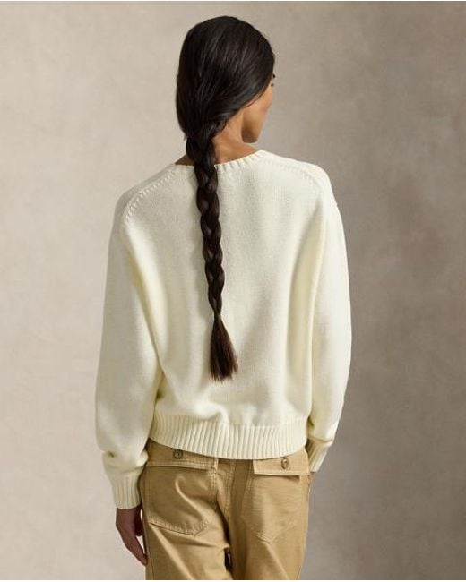 Polo Ralph Lauren Natural Polo Bear Cotton Crewneck Jumper