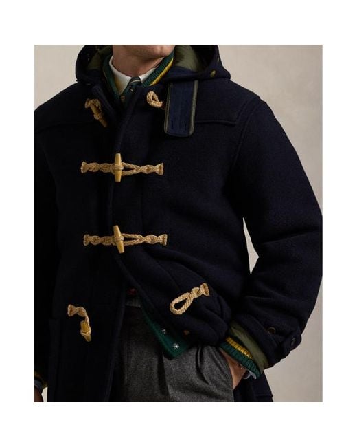 Polo Ralph Lauren Wool Twill Toggle Coat in Black for Men Lyst UK