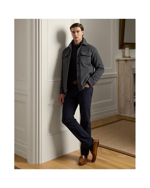 Pantaloni in twill stretch Slim-Fit di Ralph Lauren in Black da Uomo