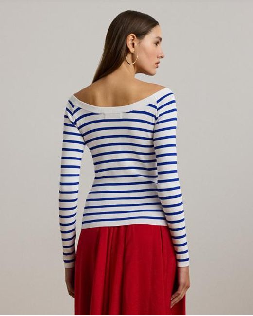 Ralph Lauren Red Pullover Mit Ballett-Ausschnitt