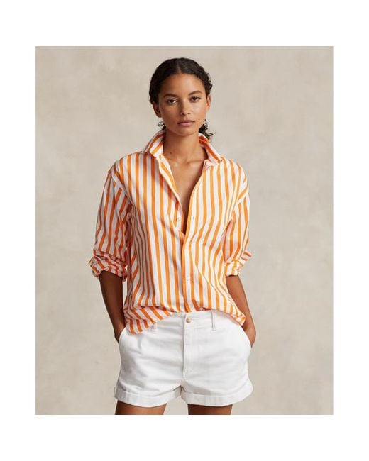 Polo Ralph Lauren Brown Relaxed Fit Striped Cotton Shirt