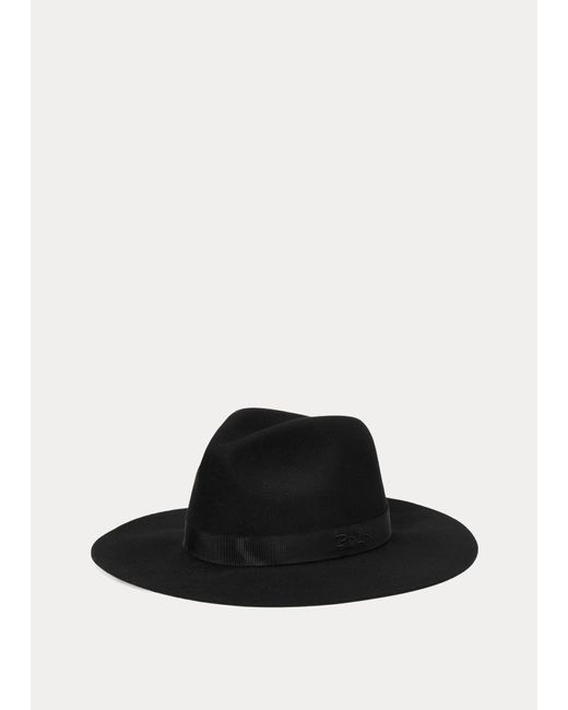 Polo Ralph Lauren Logo Wool Fedora in Black Lyst UK