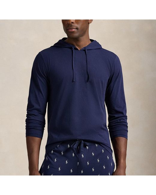 Polo Ralph Lauren Blue Cotton Jersey Sleep Hoodie for men