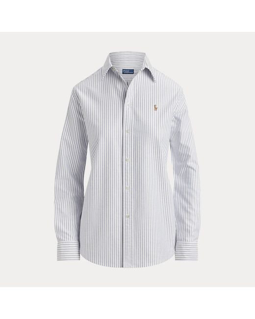 Polo Ralph Lauren Gray Classic Fit Striped Oxford Shirt