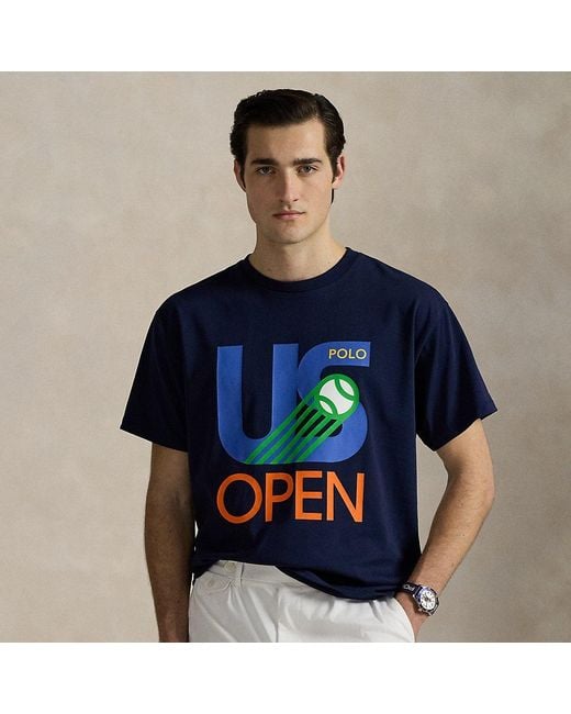 Ralph Lauren Blue Us Open Big Fit Jersey T-Shirt for men