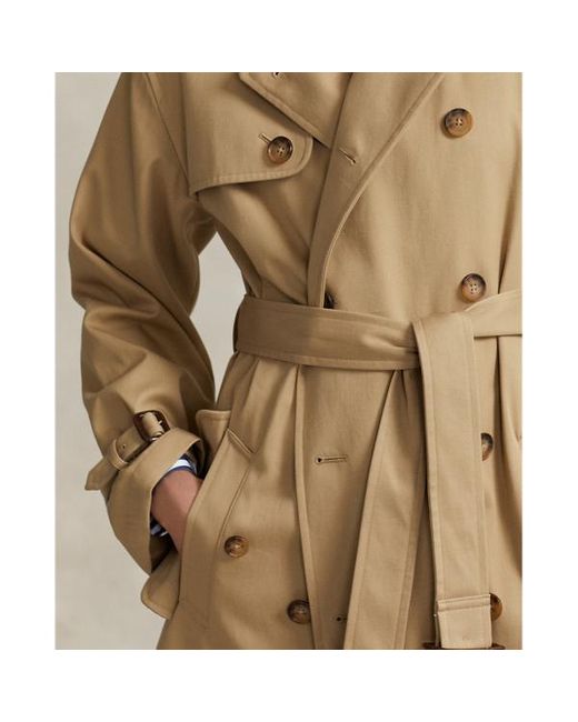 Polo Ralph Lauren Blue Double-breasted Twill Trench Coat