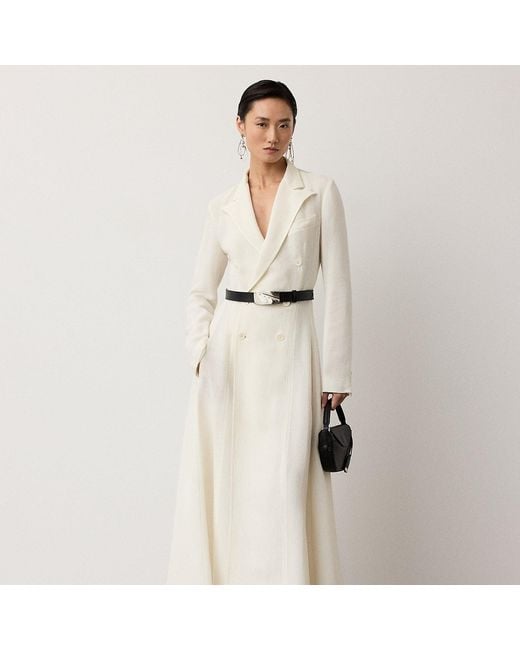 Ralph Lauren Natural Reema Silk-Blend Giro Inglese Day Dress