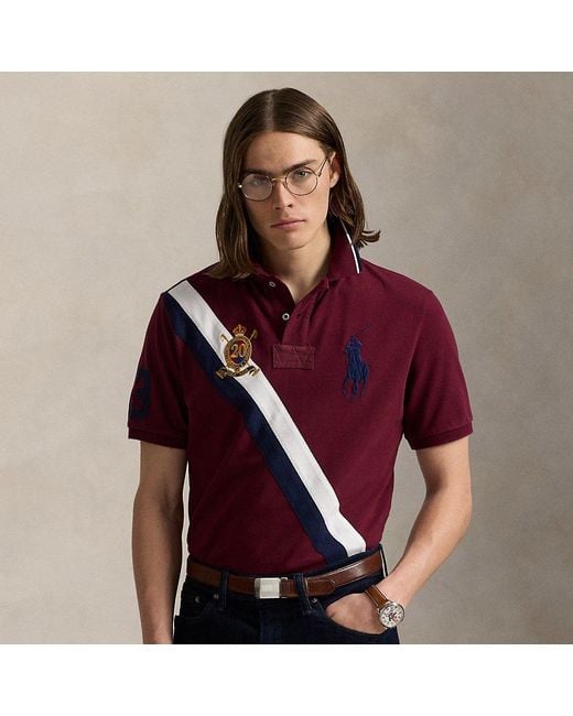 Polo Ralph Lauren Custom-Slim-Fit Jubiläums-Poloshirt in Red für Herren