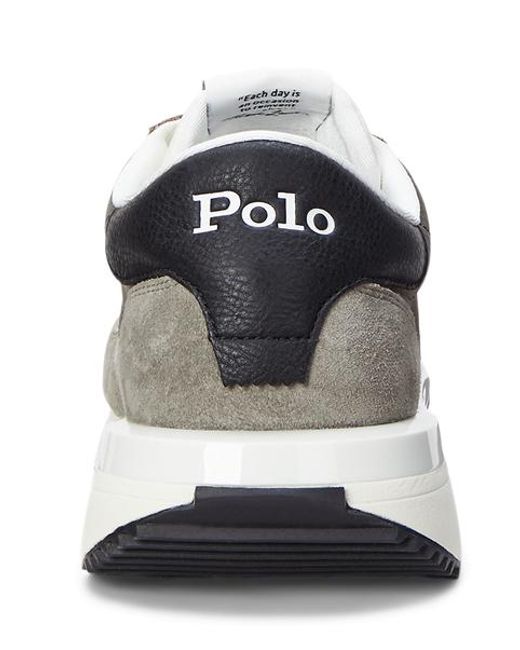 Ralph Lauren Gray Train 89 Suede And Oxford Trainer for men