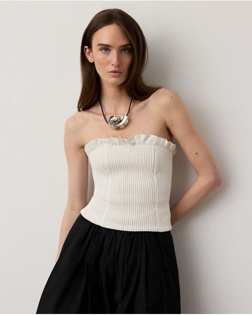 Ralph Lauren Natural Fisher Lambskin Bustier