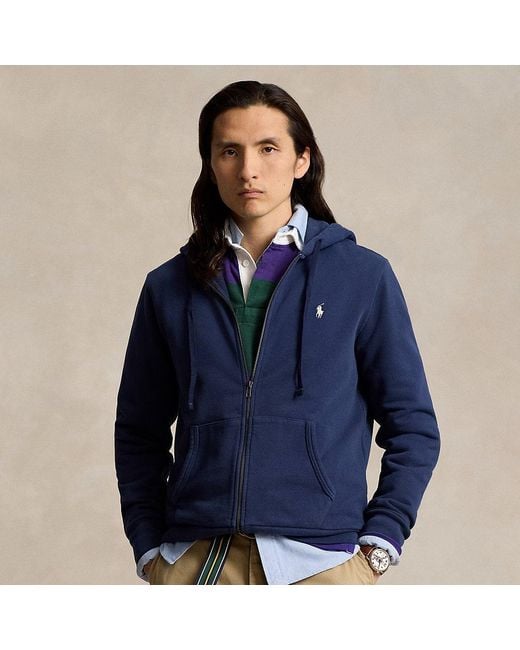 Polo Ralph Lauren Loopback Fleece Full zip Hoodie in Blue for Men Lyst UK