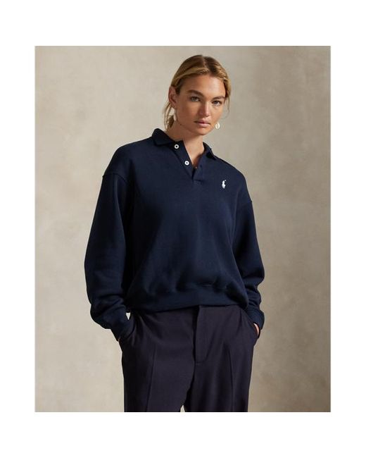 Pullover con colletto polo e logo di Polo Ralph Lauren in Blue
