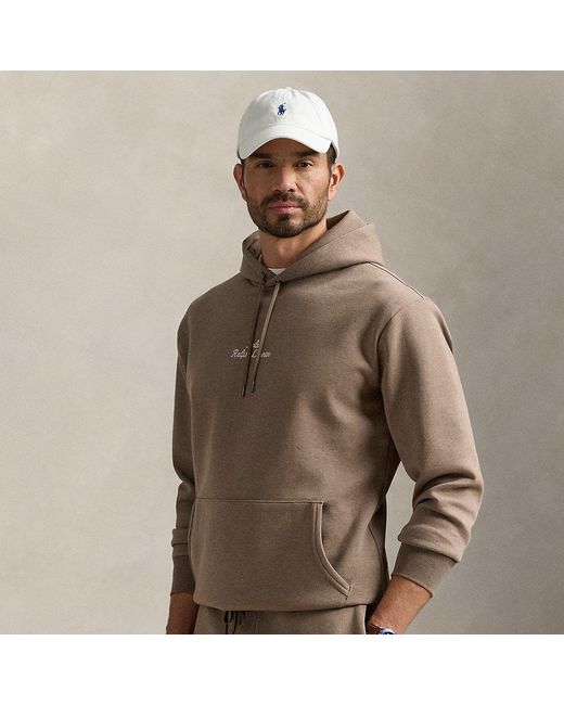 Taglie Plus - Felpa con cappuccio a maglia doppia di Polo Ralph Lauren in Brown da Uomo