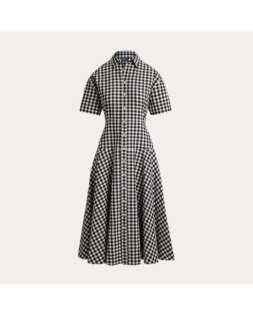 Chemisier a maniche corte con pannelli di Polo Ralph Lauren in Black