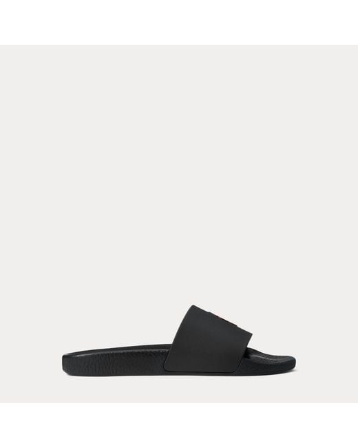 Polo Ralph Lauren Black Signature Pony Slide for men